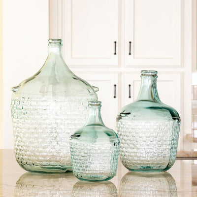 Embossed Seafoam Medium Cellar Bottle