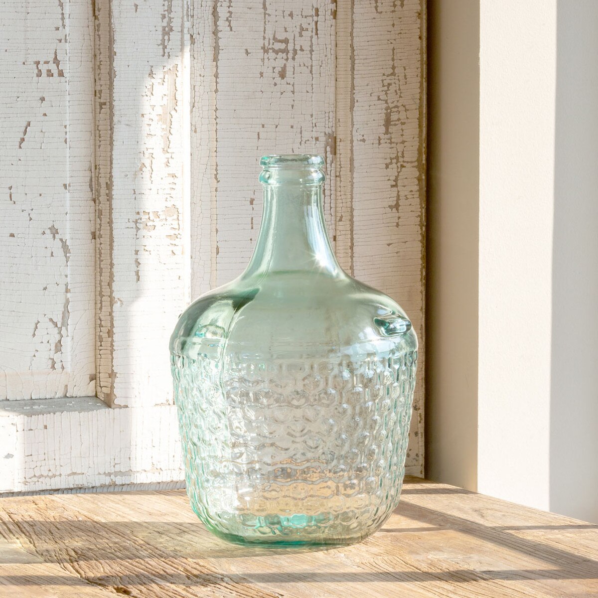Embossed Seafoam Medium Cellar Bottle