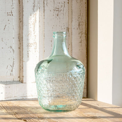 Embossed Seafoam Medium Cellar Bottle