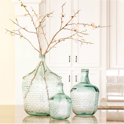 Embossed Seafoam Medium Cellar Bottle