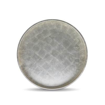 Great House Round Foiled Tray, Champagne Silver