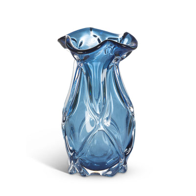 Tidal Glass Vase, Blue, Small