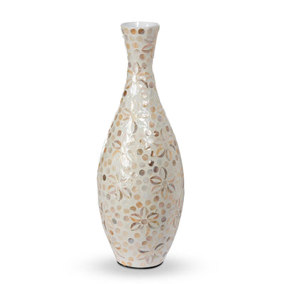 Capraia Coast Tall Floral Vase, Mother of Pearl
