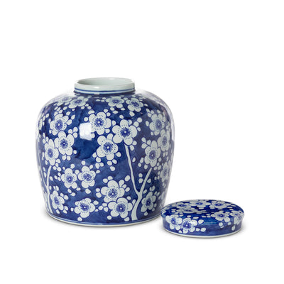 Imperial Ceramic Floral Ginger Jar, Blue and White, Small