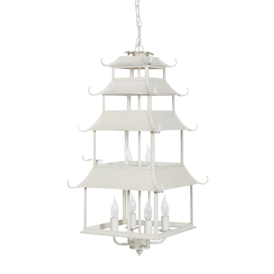 Peace Pagoda Chandelier, Cream