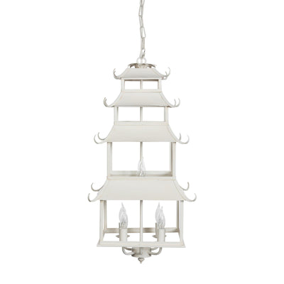 Peace Pagoda Chandelier, Cream
