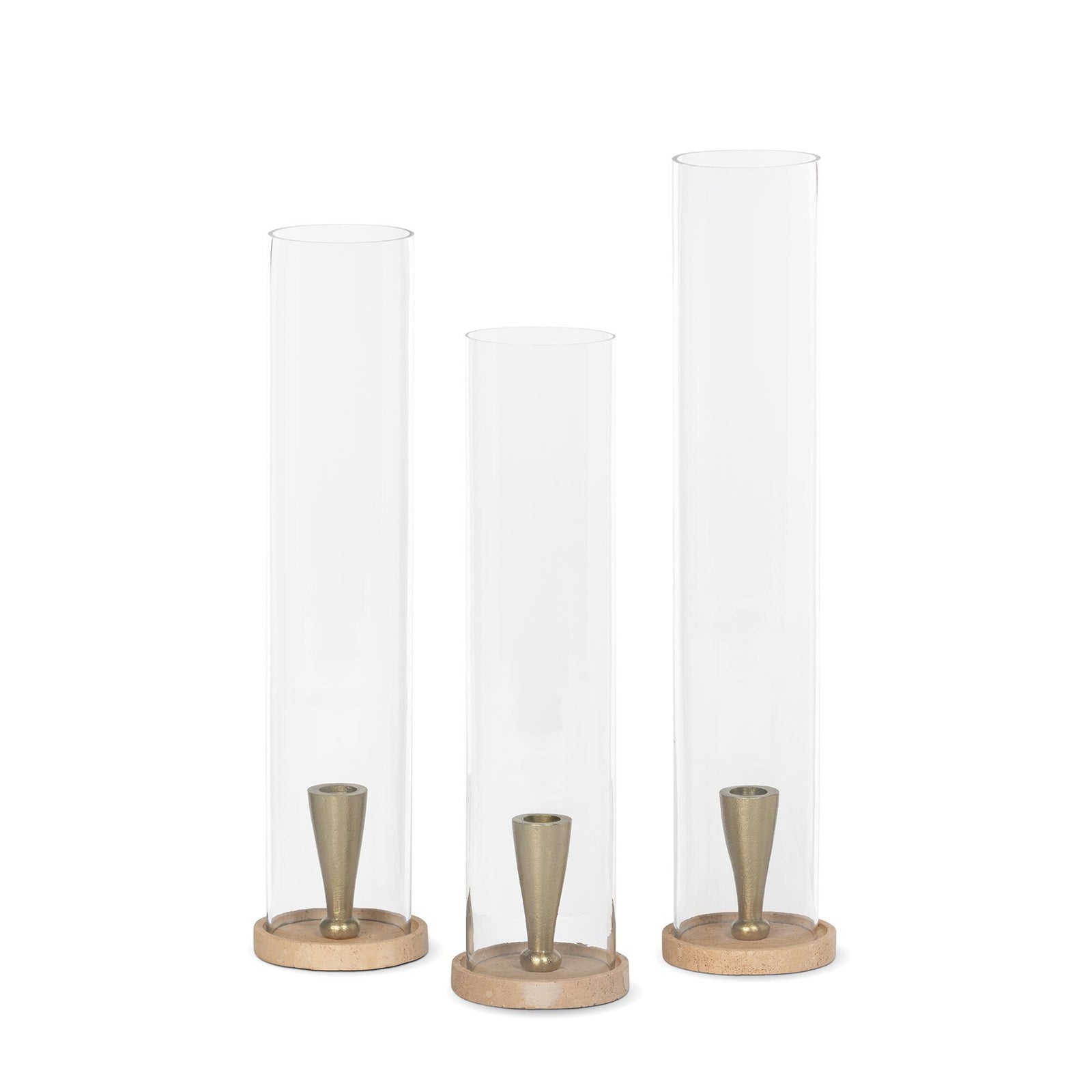 Harrison Candle Holder, Travertine, Set of 3