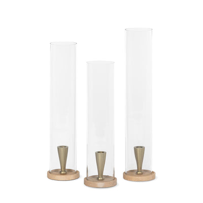 Harrison Candle Holder, Travertine, Set of 3
