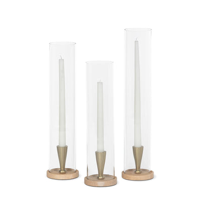 Harrison Candle Holder, Travertine, Set of 3