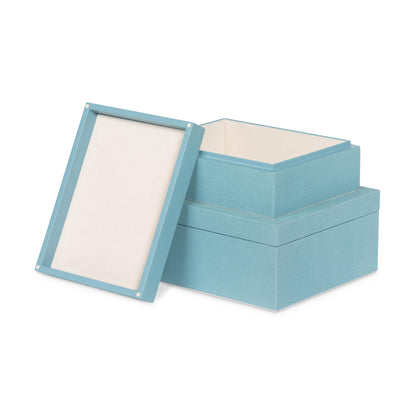 St. Tropez Decorative Boxes, Set of 2, Mistral Blue