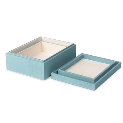 St. Tropez Decorative Boxes, Set of 2, Mistral Blue