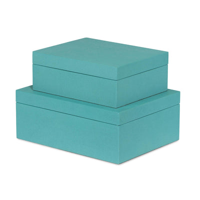 St. Tropez Decorative Boxes, Set of 2, Emerald Shores