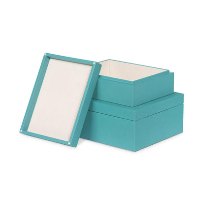 St. Tropez Decorative Boxes, Set of 2, Emerald Shores