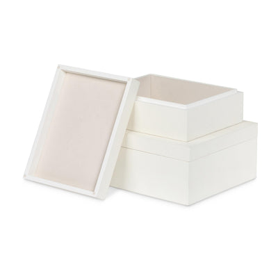 St. Tropez Decorative Boxes, Set of 2, Silk Linen