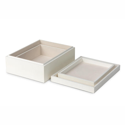 St. Tropez Decorative Boxes, Set of 2, Silk Linen