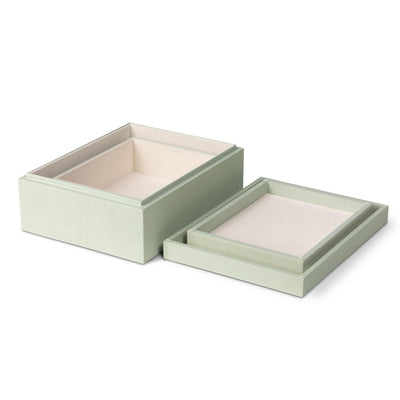 St. Tropez Decorative Boxes, Set of 2, Sage Whisper
