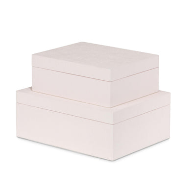 St. Tropez Decorative Boxes, Set of 2, Blush Pearl