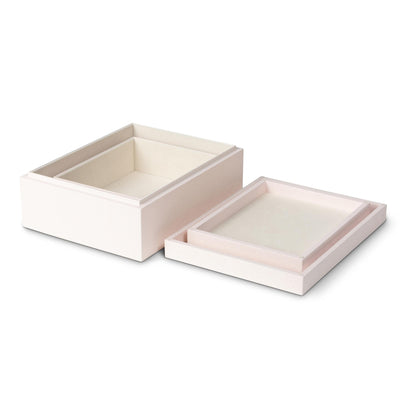 St. Tropez Decorative Boxes, Set of 2, Blush Pearl