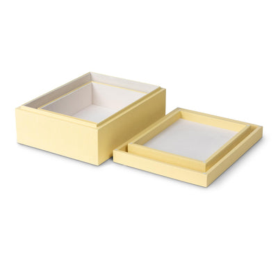 St. Tropez Decorative Boxes, Set of 2, Lemon Sorbet
