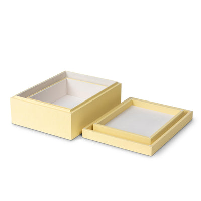 St. Tropez Decorative Boxes, Set of 2, Lemon Sorbet
