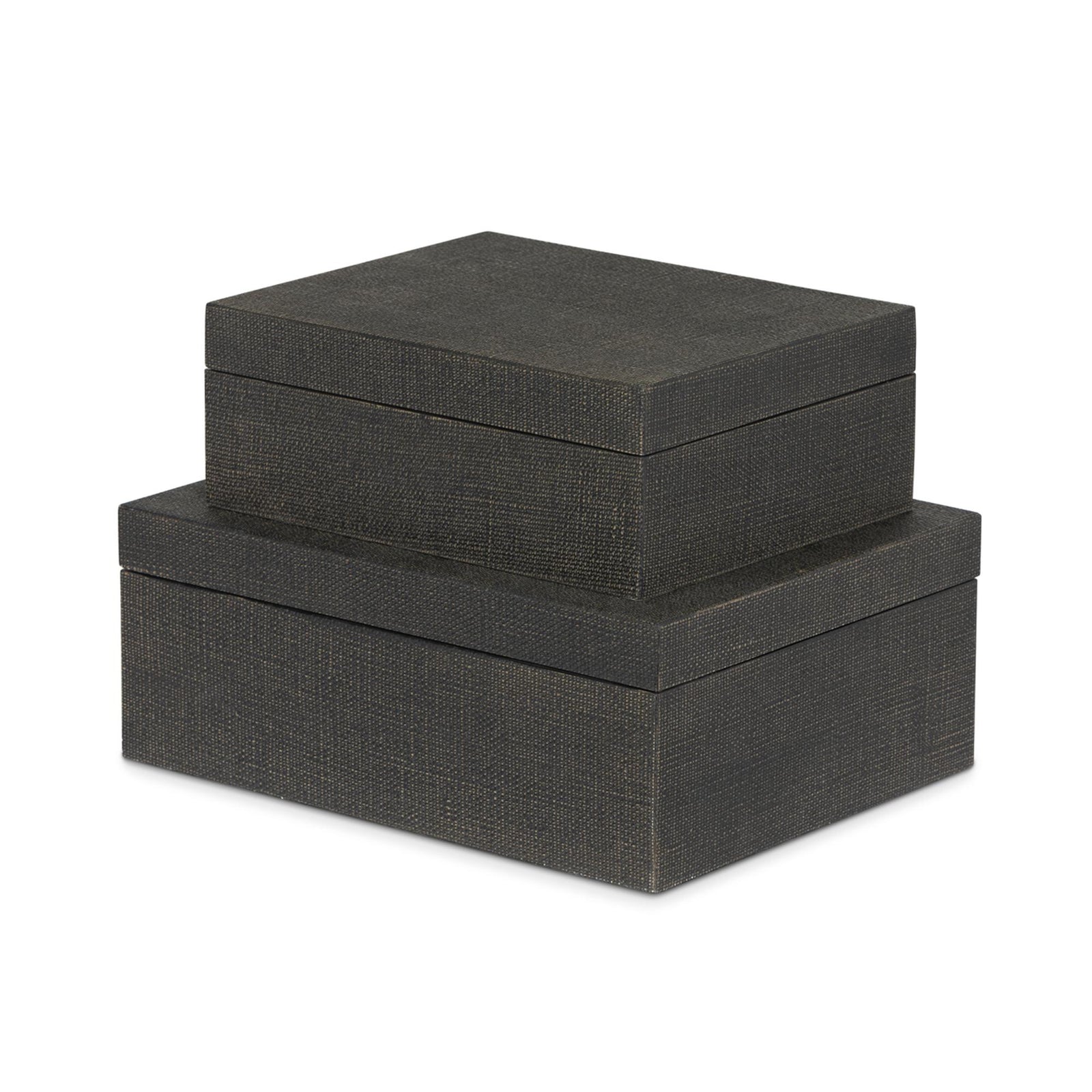 St. Tropez Decorative Boxes, Set of 2, Seal Brown