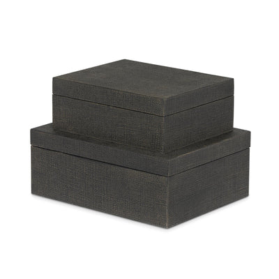 St. Tropez Decorative Boxes, Set of 2, Seal Brown