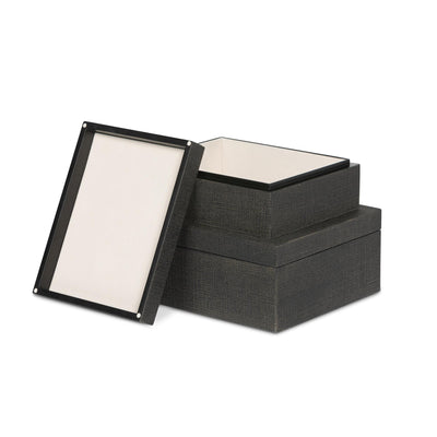 St. Tropez Decorative Boxes, Set of 2, Seal Brown