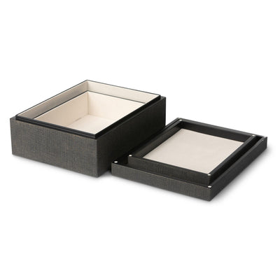 St. Tropez Decorative Boxes, Set of 2, Seal Brown