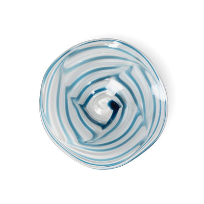 Ocean Glass Plate, Swirl Blue