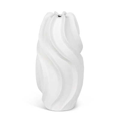 Wave Vase, Tall, Matte White