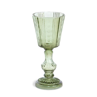 Maybelle Green Glass Pedestal Candle Holder