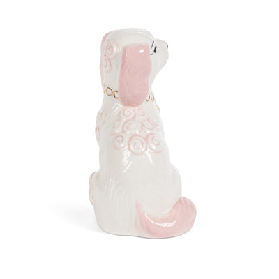 Porcelain Staffordshire Dogs Figurines, Pink, Set of 2