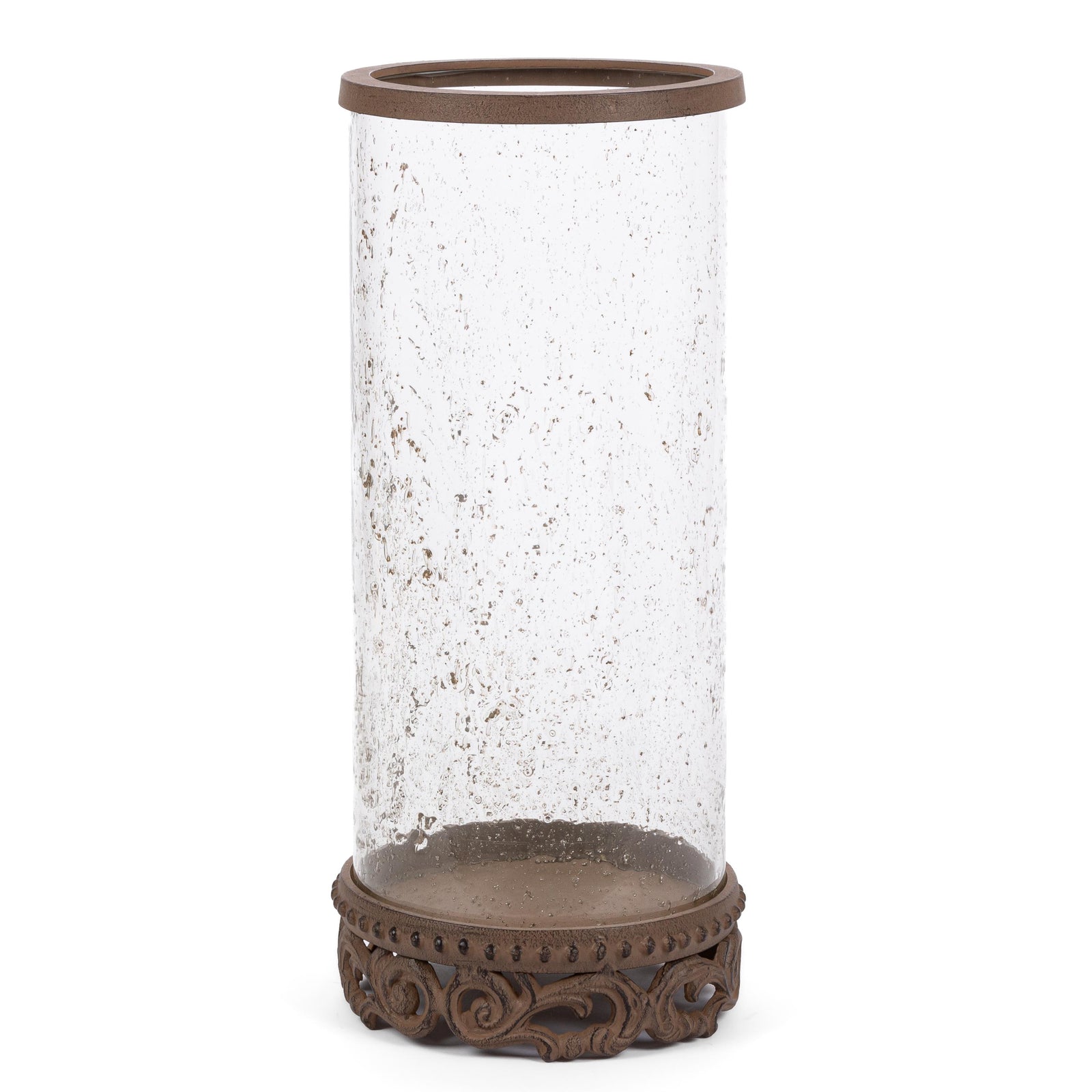Acanthus Glass Hurricane, 15.5"