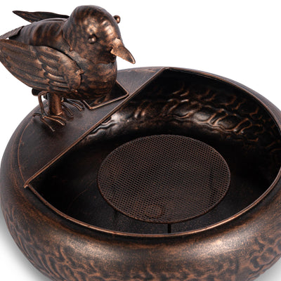 Folk Art Little Bird Fountain, Black Bronze