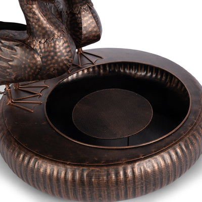 Folk Art Duck Fountain, Black Bronze