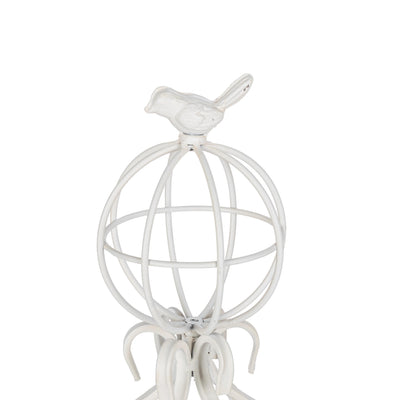 Fleur-de-Lis Planter Obelisk, Small, Antiqued White