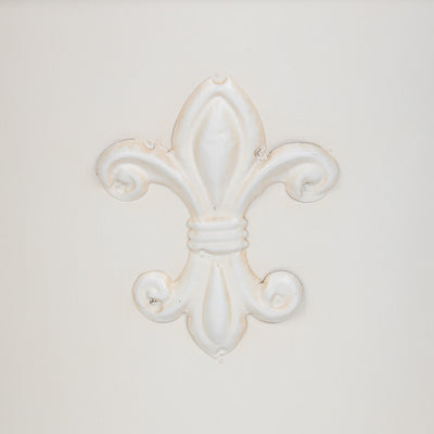 Fleur-de-Lis Planter Obelisk, Small, Antiqued White