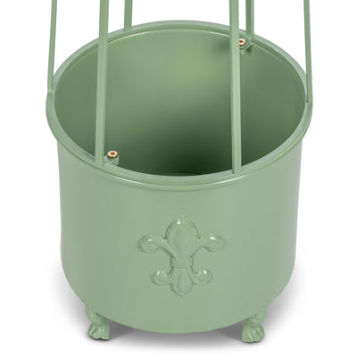 Fleur-de-Lis Planter Obelisk, Small, Soft Garden Green