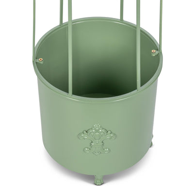 Fleur-de-Lis Planter Obelisk, Large, Soft Garden Green