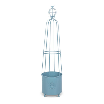 Fleur-de-Lis Planter Obelisk, Large, Provence Blue