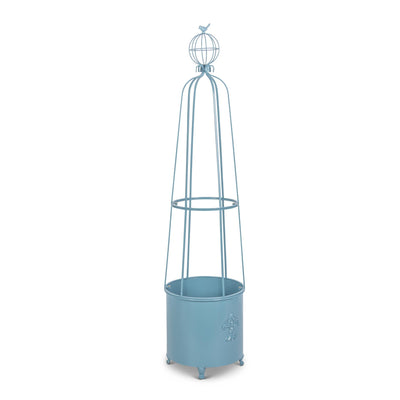 Fleur-de-Lis Planter Obelisk, Large, Provence Blue