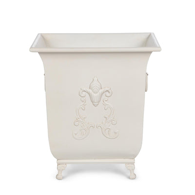 Grand Scroll Planter, Antiqued White