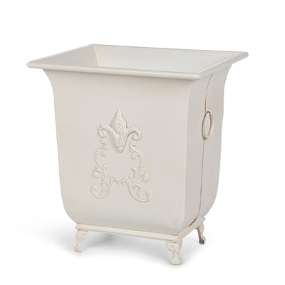 Grand Scroll Planter, Antiqued White