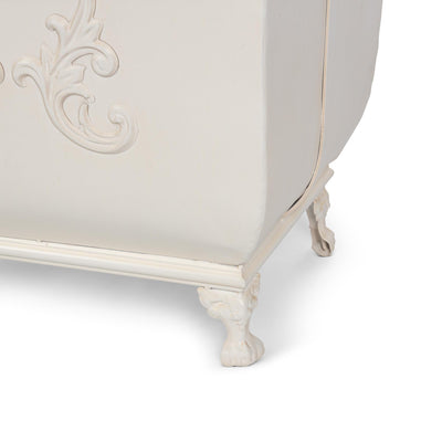 Grand Scroll Planter, Antiqued White