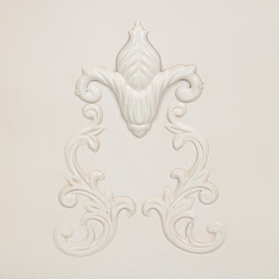 Grand Scroll Planter, Antiqued White