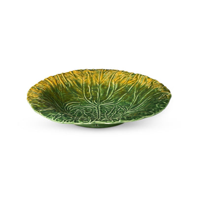 Green Cabbage Leaf Ceramic Charger, 14" Dia.