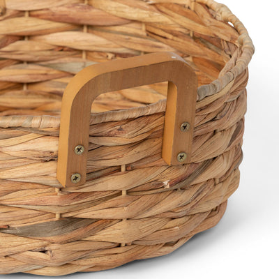 Woven Water Hyacinth Round Serving Basket
