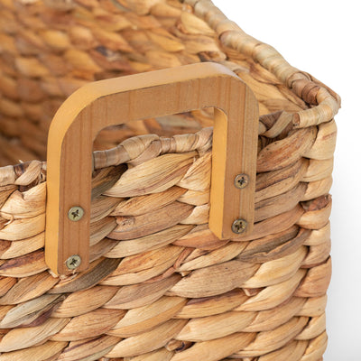 Woven Water Hyacinth Rectangle Storage Basket