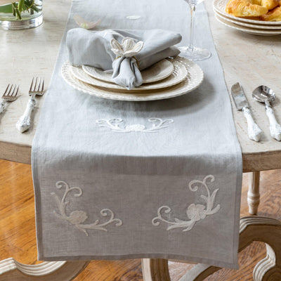 Cosette Embroidered Linen Table Runner