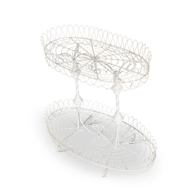 French Wire Stand, Antiqued White